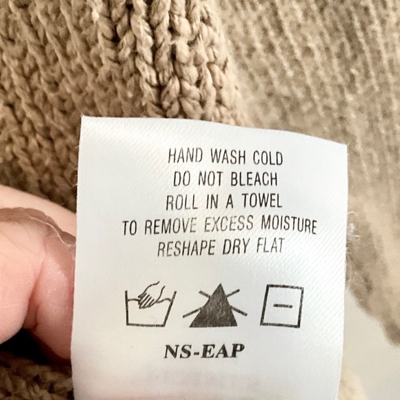 Woolrich Women’s Sweater knit Cardigan Tan Oatmeal Marine Shawl Collar Size L - Picture 11 of 12